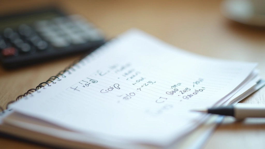 Detailed shot of notebook with income and expense tracking entries